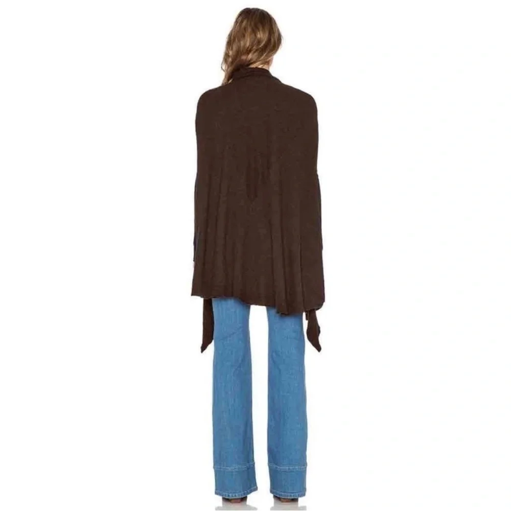 Free People‎ Open Waterfall Cardigan Wool Angora Taupe Large